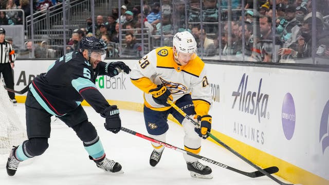 Kraken claim Eeli Tolvanen from Nashville, recall Gustav Olofsson
