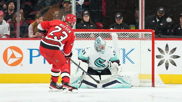 Kraken end road trip with 3-2 loss to Hurricanes