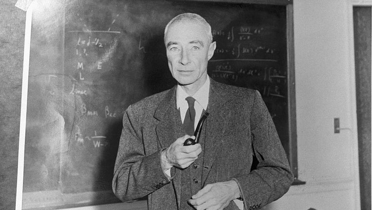 2373efb5-Robert Oppenheimer At Blackboard