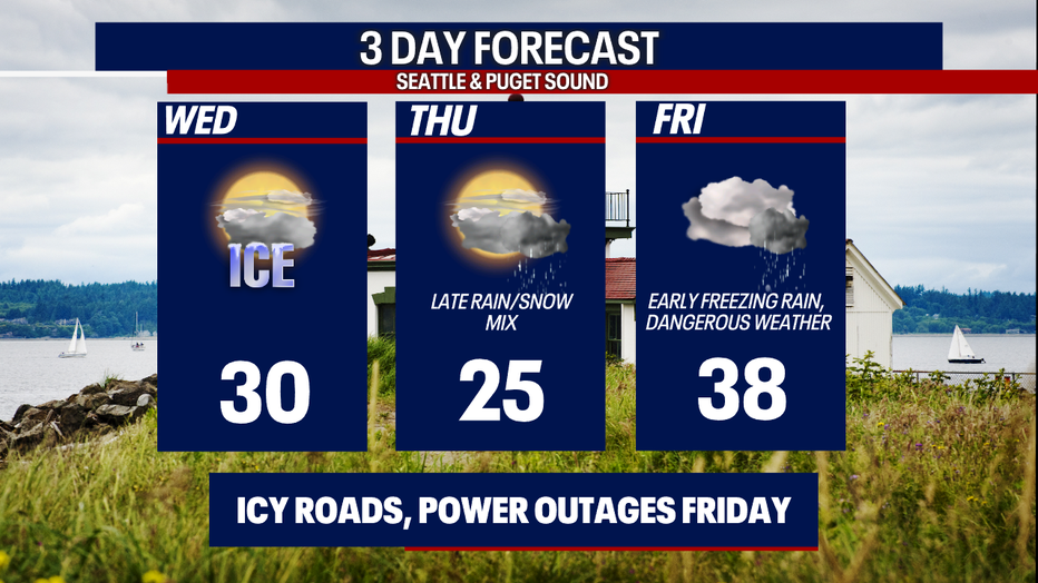 Seattle Weather: Icy Into Thursday, Freezing Rain By Friday | FOX 13 ...