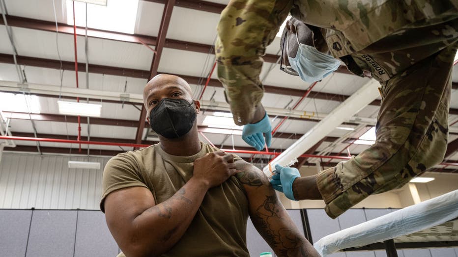 6ef31e7a-U.S. Military Members Receive COVID-19 Vaccinations At Fort Knox