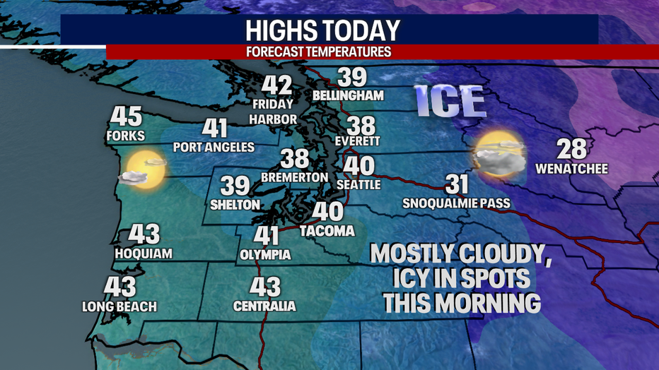 Seattle weather Break from the snow? Mainly dry, a bit warmer the next