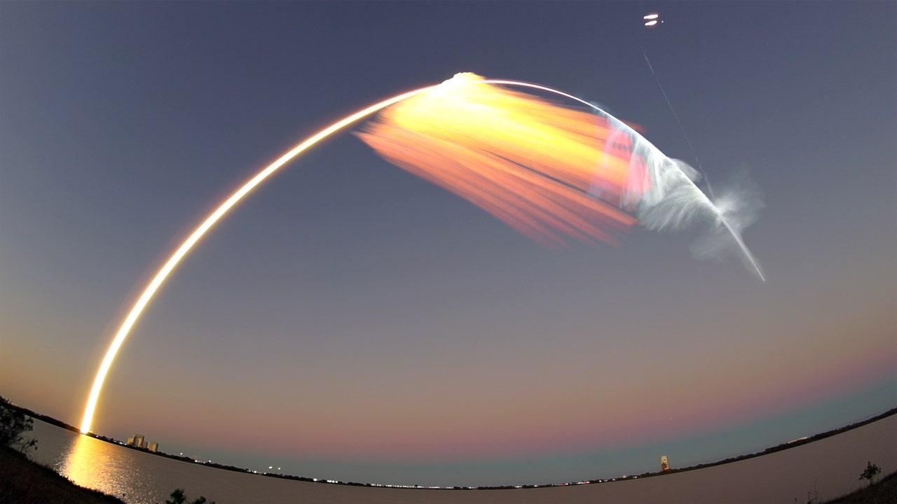 Watch the Falcon 9 Rocket Leave a Trail of Glowing Clouds in the Sky