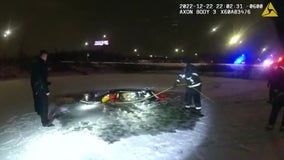 Car into Milwaukee pond, rescue efforts captured on bodycam