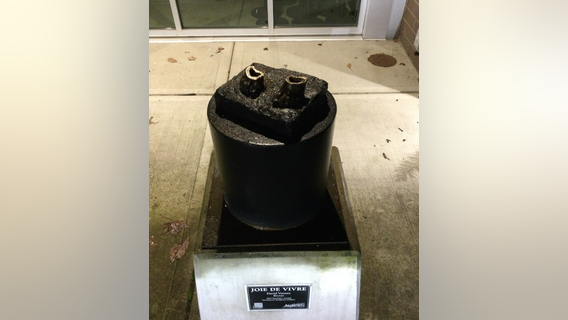 Bronze statue cut down at the ankles, stolen from Auburn community center