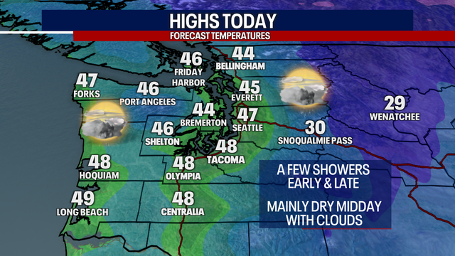 Seattle weather: Gusty winds in the foothills Wednesday & Thursday