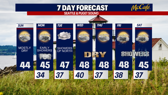 Seattle weather: Quiet week of weather ahead with chilly mornings