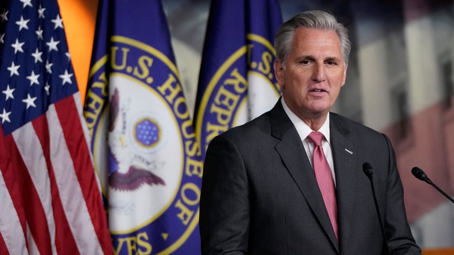 House Minority Leader Kevin McCarthy (R-CA) answers questions during a press conference at the U.S. Capitol on Jan. 9, 2020, in Washington, DC. (Photo by Win McNamee/Getty Images)
