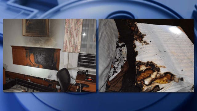 SPD: Man arrested after setting hotel room mattress on fire, leaving