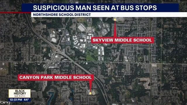 Northshore School District warning families about suspicious man at bus stops