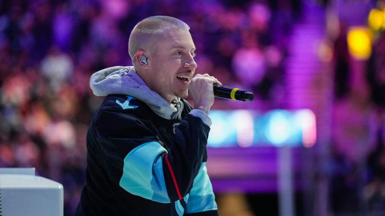 Macklemore films music video at Seattle Kraken game