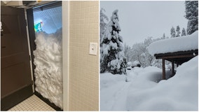Crazy photos at Yosemite National Park show snow up to rooftops, blocking doorway
