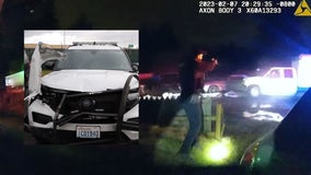 WATCH: Suspect in stolen box truck rams patrol cars to escape arrest