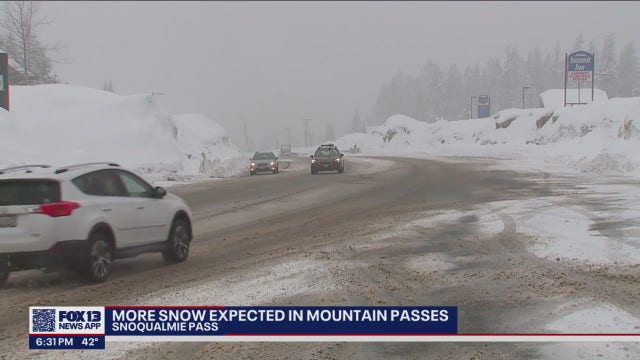WSDOT prepares for poor road conditions across Snoqualmie Pass as more snow is expected