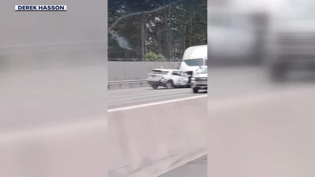 VIDEO: Passerby captures moment wrong-way DUI driver crashes into semi-truck before flames eruputed