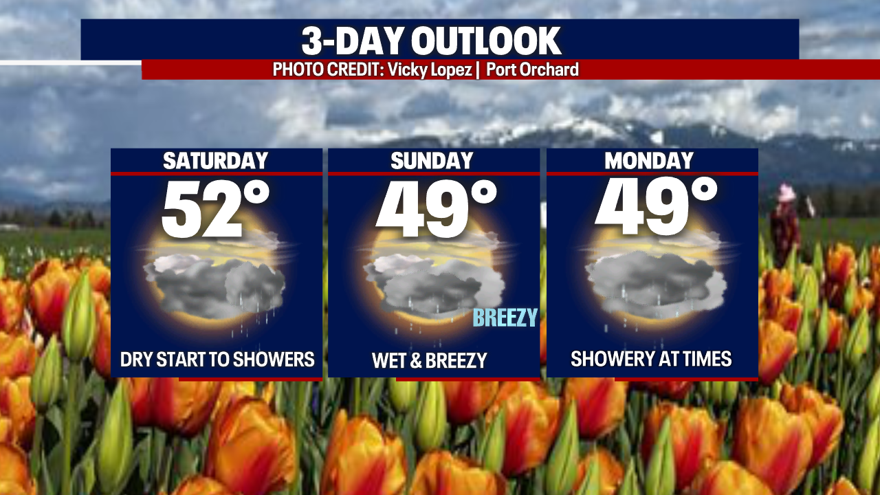 Seattle weather: Spring showers return this weekend into next week