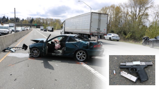 Detectives seek witnesses, video of stolen car crash on I-405