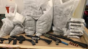 SPD: Search for stolen motorcycle leads to seizure of guns, 100 lbs of marijuana