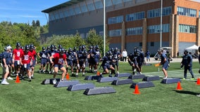 New Seahawks rookies hit practice field for first time
