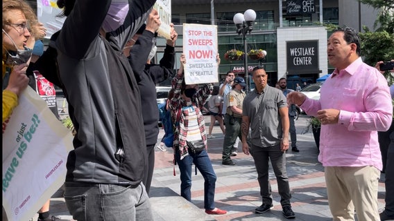 Protestors crash Mayor Harrell's speech as he unveils new 'activation' plans for Downtown