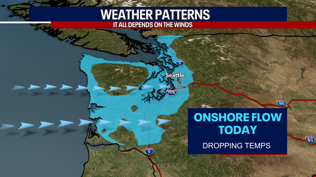 Seattle weather: Cloudier and much cooler Tuesday