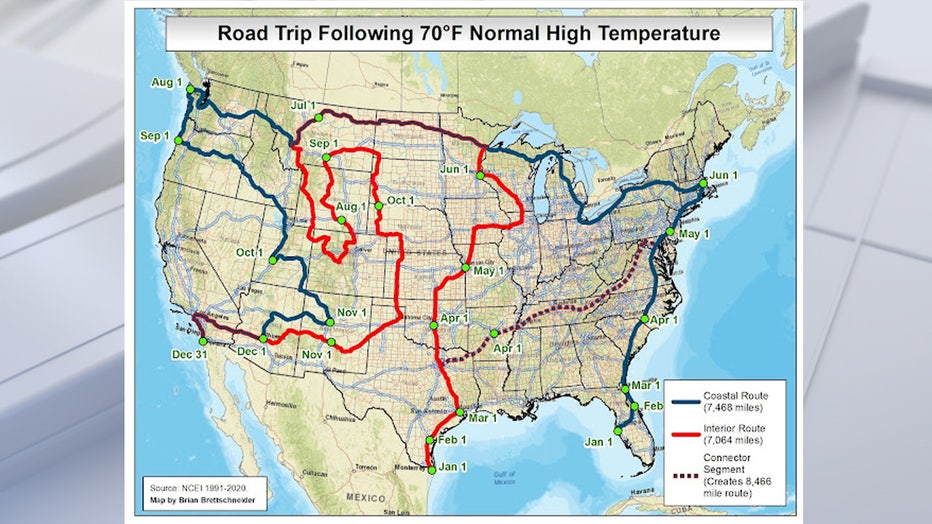 Beat the heat: Climatologist maps out the ultimate 70-degree road trip ...