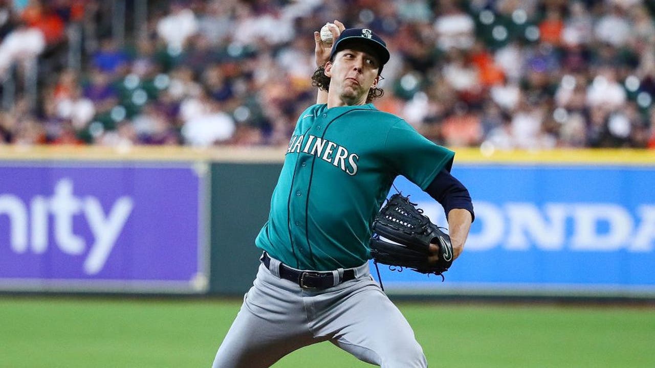 Logan Gilbert of the Seattle Mariners pitches in the first inning News  Photo - Getty Images