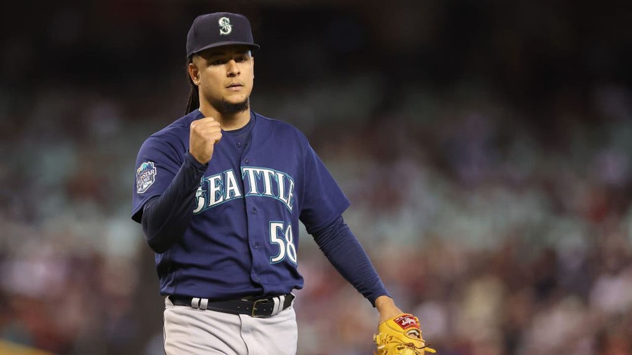 Luis Castillo of the Seattle Mariners reacts after retiring the side  News Photo - Getty Images