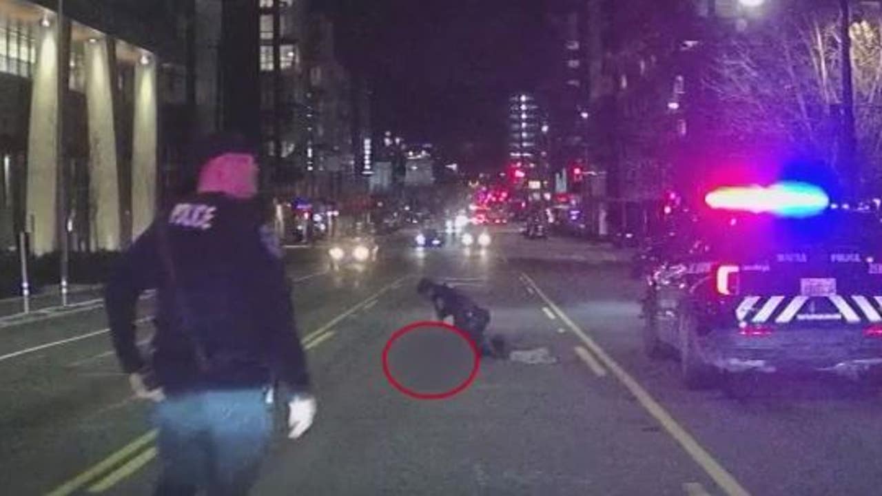 Body camera video shows death of pedestrian hit by Seattle Police officer