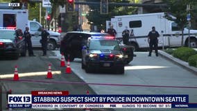 SPD: Police shoot stabbing suspect in Downtown Seattle, investigation underway
