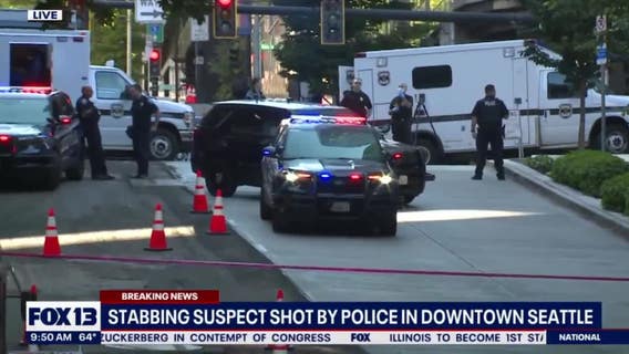 SPD: Police shoot stabbing suspect in Downtown Seattle, investigation underway