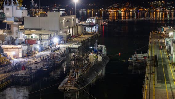 New images of badly damaged Navy nuclear submarine being repaired in Bremerton