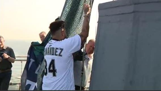 Félix Hernández raises flag atop Space Needle to kick off All-Star Week