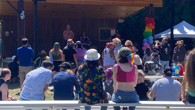 Heavy police presence at Arlington Pride celebration as group protests nearby