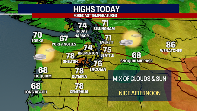 Seattle weather: Sunshine and comfortably warm temps ahead