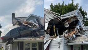 Car crashes into 2nd story of Pennsylvania home, driver transported to hospital