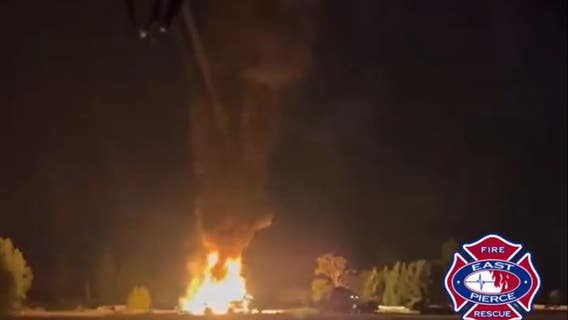 Crews investigate barn, airplane hangar fire near Buckley