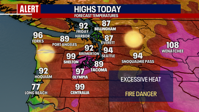 Seattle weather: Excessive heat grips Western Washington