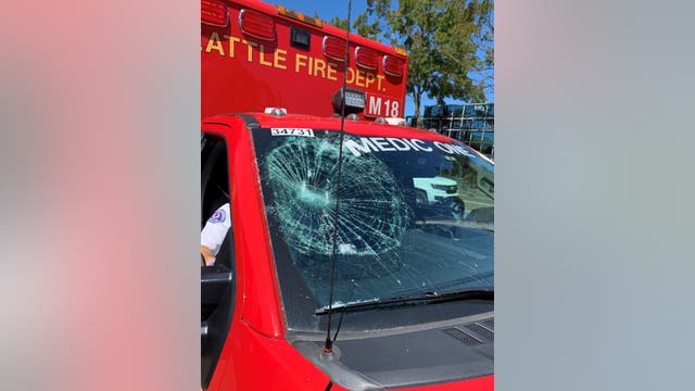 Man arrested for allegedly throwing brick at Seattle FD medic truck responding to call