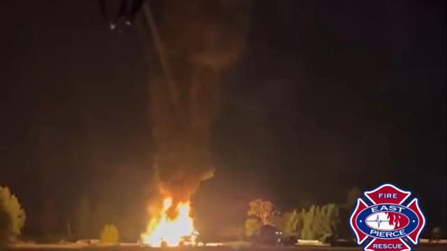 Crews investigate barn, airplane hangar fire near Buckley