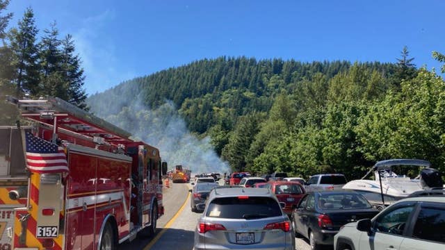 Lanes reopen on I-90 near Preston after crash, brush fires