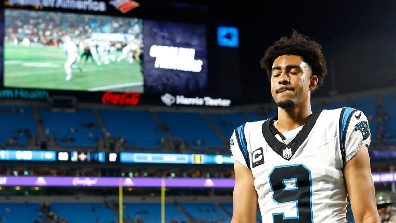 Bryce Young of the Carolina Panthers warms up before a pre-season News  Photo - Getty Images