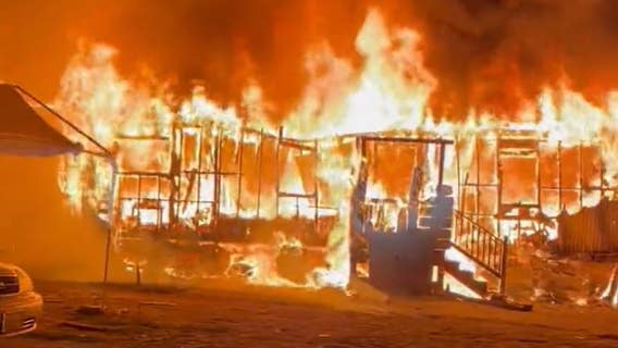 VIDEO: Crews knock down fire in Lacey mobile home park