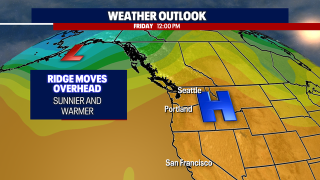 Seattle weather: Drier, warmer and sunnier the next three days