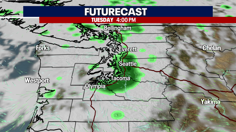 Seattle weather Light showers possible Tuesday