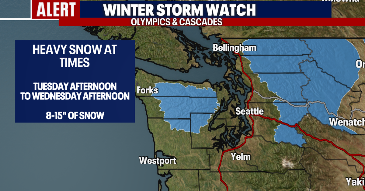 Seattle Snow Map Seattle weather: First big snow of the season to hit the Cascades ...