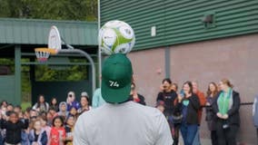 Regence BlueShield, Sounders FC deliver soccer play area to Renton kids