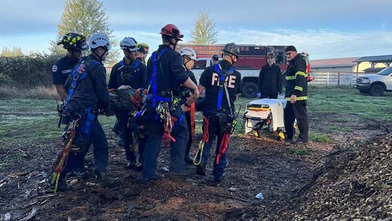 VIDEO: Man rescued after 60ft fall in Auburn