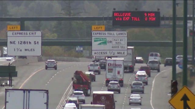 WSDOT eyes $15, $18 and no-maximum toll prices for I-405 corridor