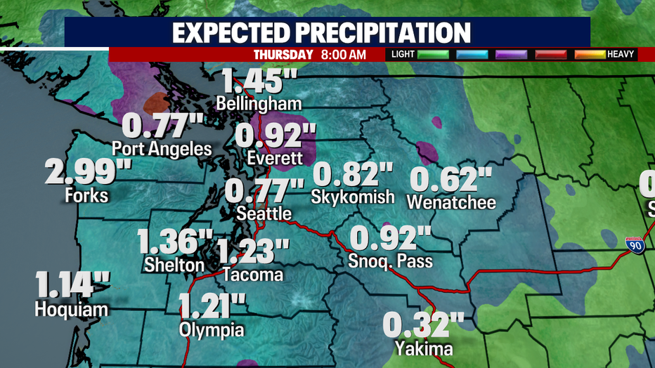 Seattle weather storm will bring heavy rain to lowlands, snow